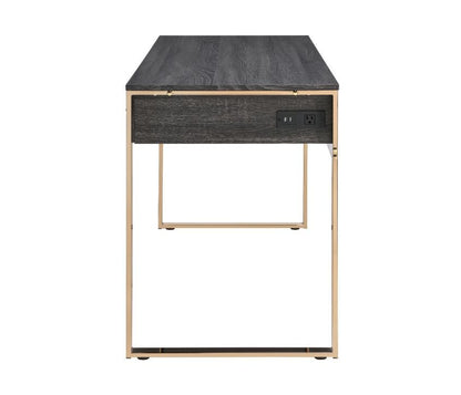 Perle - Writing Desk - Champagne Gold & Black Finish