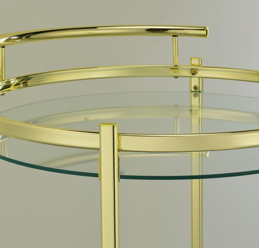Chrissy - Round Glass Shelf Metal Bar Cart