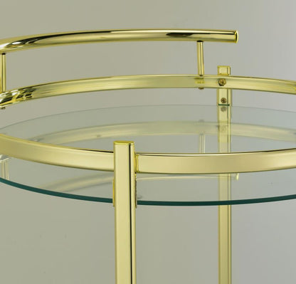 Chrissy - Round Glass Shelf Metal Bar Cart