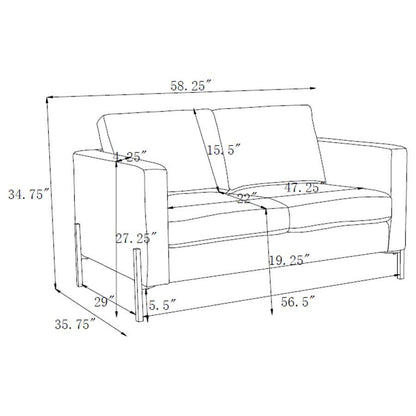 Tilly - Upholstered Track Arm Loveseat - Oatmeal