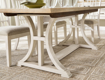 Shaybrock - Antique White / Brown - Rectangular Dining Room Extension Table