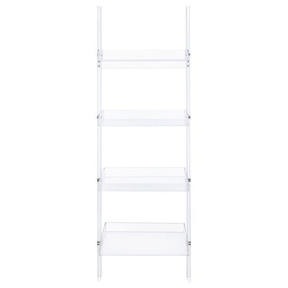 Amaturo - 4-Shelf Acrylic Ladder Bookshelf - Clear