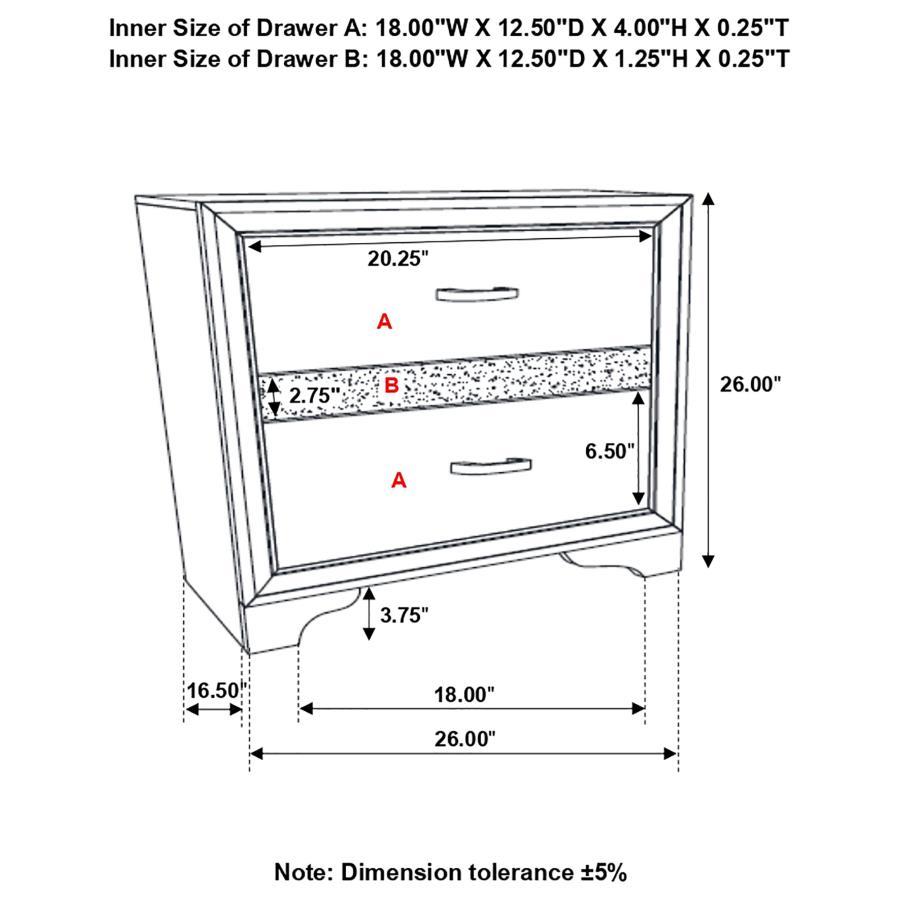 Miranda - 2-Drawer Nightstand