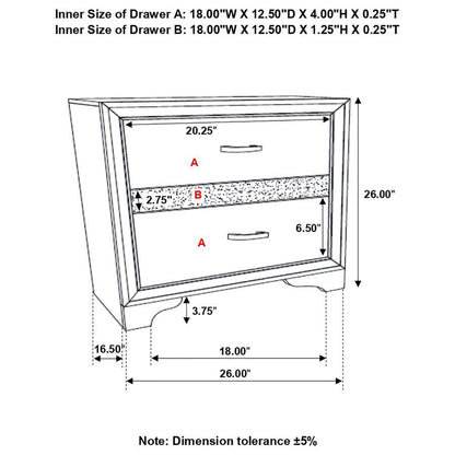Miranda - 2-Drawer Nightstand