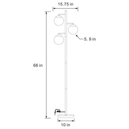 Sena - Spherical Bulb Tree Metal Floor Lamp - Gold