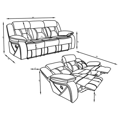 Higgins - Upholstered Motion Reclining Sofa Set