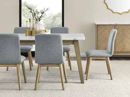 Vida - White Marble Top Server - Dark Brown