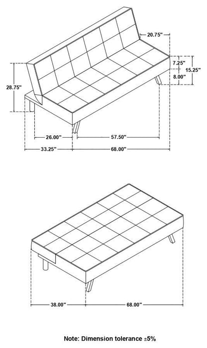 Joel - Upholstered Tufted Convertible Sofa Bed