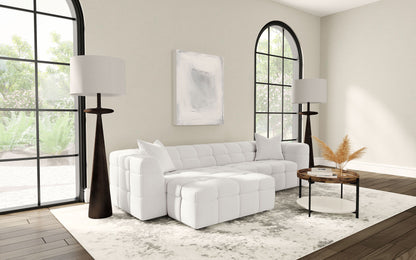 Everly - Boucle Upholstered Extra Long Sofa - White
