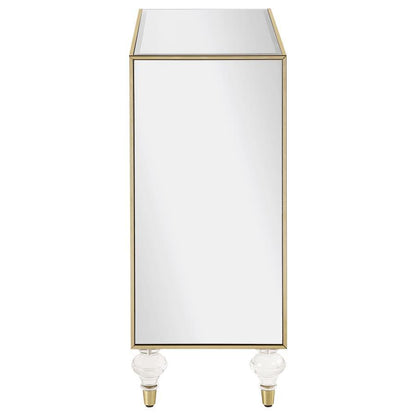 Lupin - 2-Door Mirrored Storage Accent Cabinet - Champagne