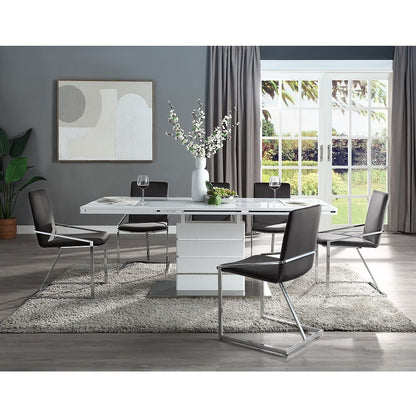 Zlatan - Side Chair (Set of 2) - Gray Velvet & Chrome