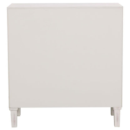 Clarkia - Accent Cabinet With Floral Carved Door - White