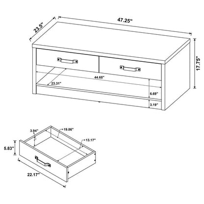 Felix - 2-Drawer Engineered Wood Coffee Table - Gray Driftwood