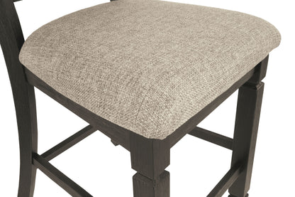Tyler - Black / Grayish Brown - Upholstered Barstool (Set of 2)