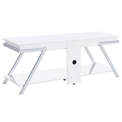 Marcia - 1-Drawer Wood TV Stand - White High Gloss