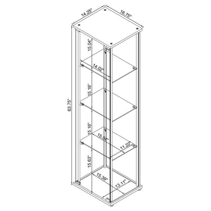 Bellatrix - 4-Shelf Clear Glass Curio Cabinet