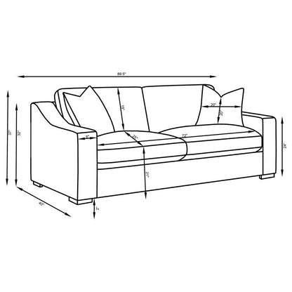 Ashlyn - Upholstered Sloped Arm Sofa - White