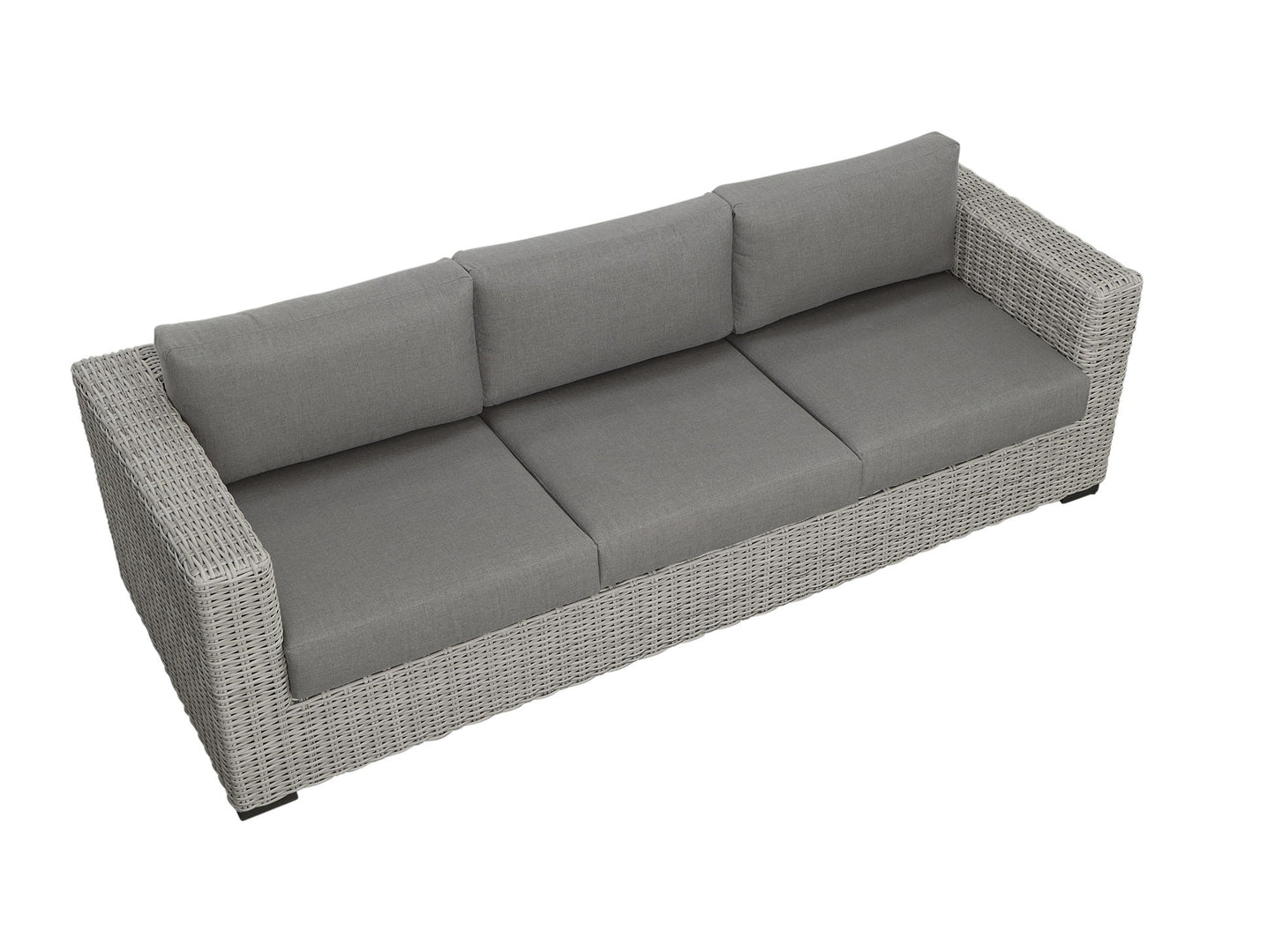 Blakley - Outdoor Sofa With Half Round Wicker - Gray