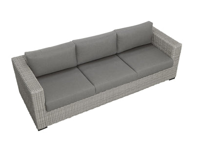 Blakley - Outdoor Sofa With Half Round Wicker - Gray