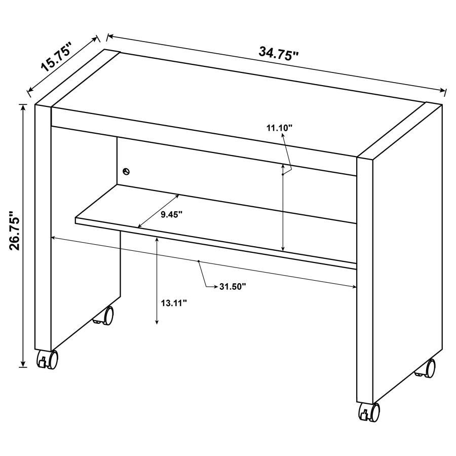 Skeena - 3 Piece Home Office Computer Desk Set - Cappuccino