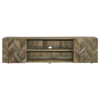 Keese - 2 Door Wood TV Stand Media Console - Mango Brown