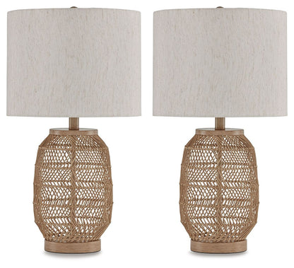 Orenman - Light Brown - Rattan Table Lamp (Set of 2)