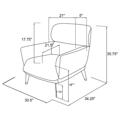 Andrea - Upholstered Crecent Arm Accent Chair