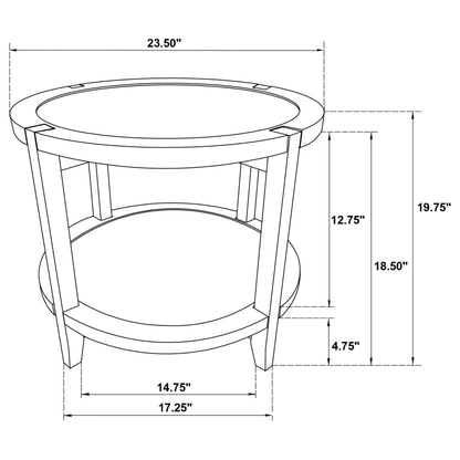 Camillo - Round Solid Wood Side End Table - Maple