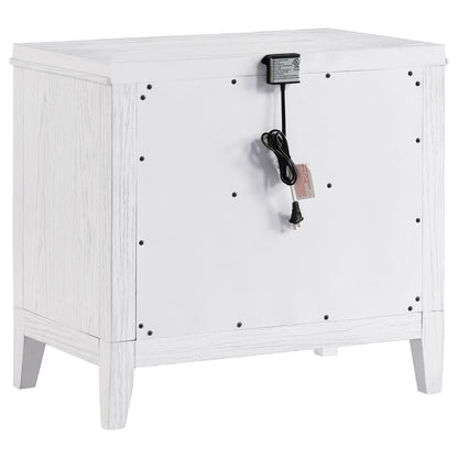 Marielle - 2-Drawer Nightstand Bedside Table - Distressed White