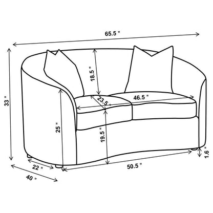 Rainn - Boucle Upholstered Sloped Arm Loveseat - Latte