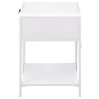 Amherst - 1-Drawer Radio Weave Rattan Metal Side Table