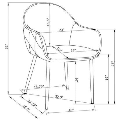 Emma - Fabric Upholstered Dining Arm Chair (Set of 2)