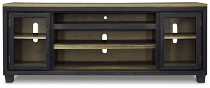 Foyland - Black / Brown - Xl TV Stand W/Fireplace Option
