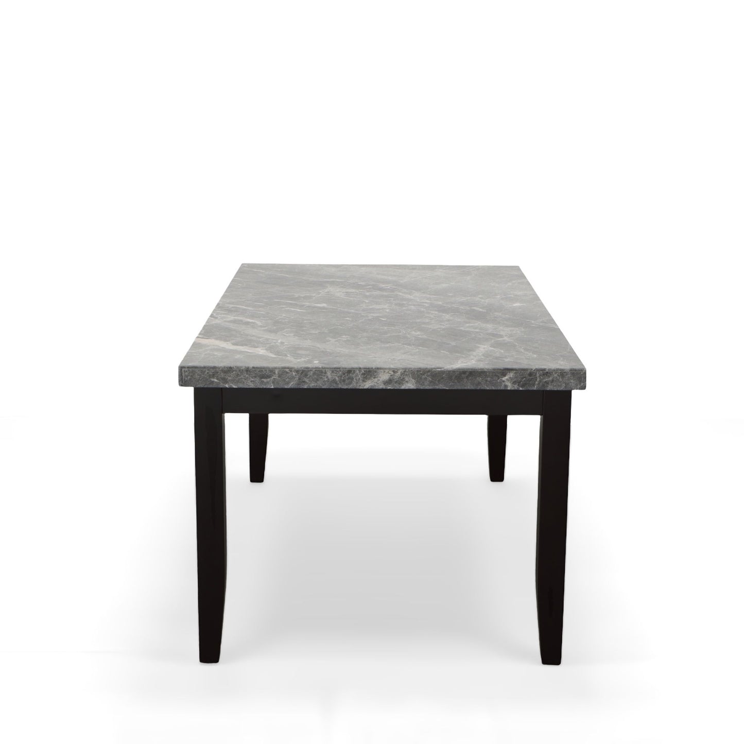 Napoli - Gray Marble Top Dining Table - Dark Gray