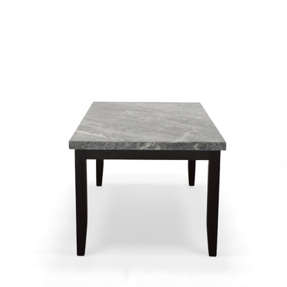 Napoli - Gray Marble Top Dining Table - Dark Gray