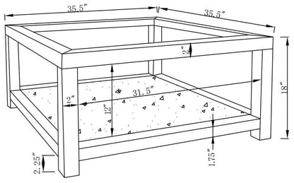 Valentina - 1-Shelf Square Glass Top Coffee Table - Silver