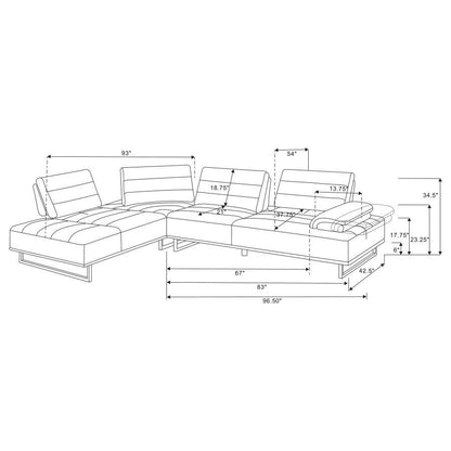 Arden - Upholstered Sectional Sofa With Adjustable Back - Taupe