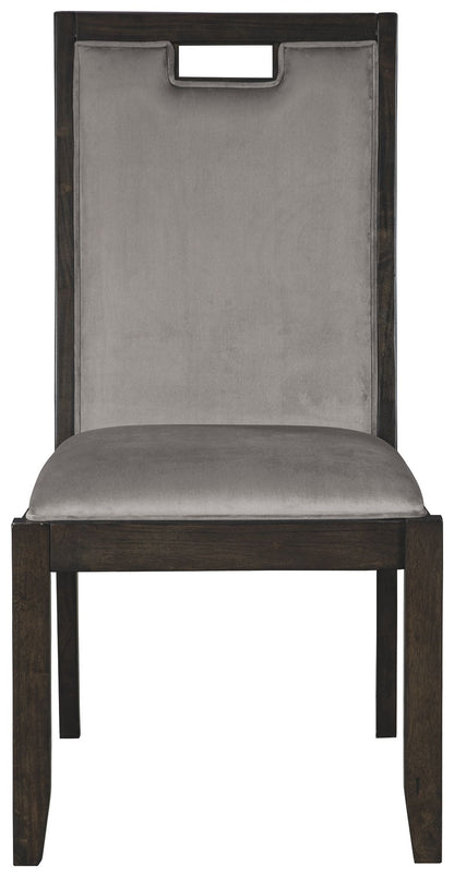 Hyndell - Gray / Dark Brown - Dining Uph Side Chair (Set of 2)