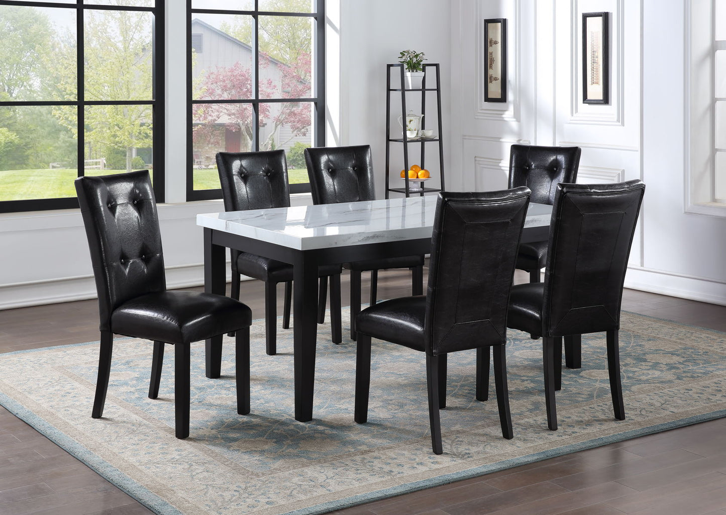 Sterling - Faux Marble Top Dining Table - White