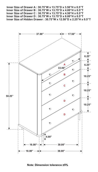 Arini - 5-Drawer Bedroom Chest