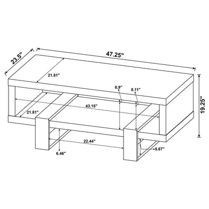 Dinard - Engineered Wood Coffee Table - Gray Driftwood