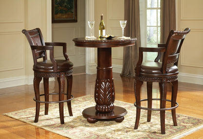 Antoinette - PU Swivel Bar Chair (Set of 2) - Dark Brown