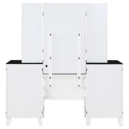 Talei - 6-Drawer Vanity Set With Lighting - Black And White