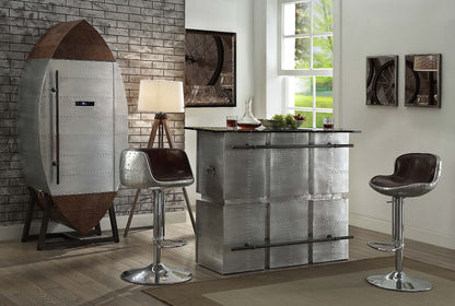 Brancaster - Bar Table With Marble Top - Aluminum