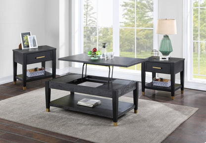 Yves - 3 Piece Occasional Table Set - Black