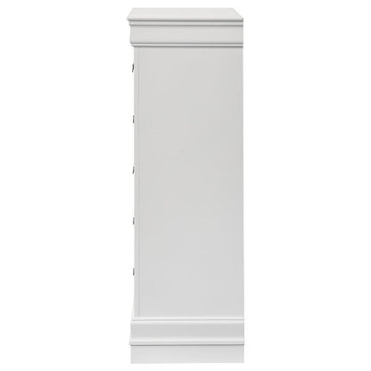 Louis Philippe - 5-Drawer Bedroom Chest - White