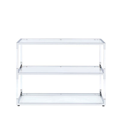 Raegan - TV Stand - Clear Acrylic, Chrome & Clear Glass