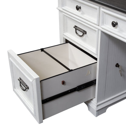 Allyson Park - L Shaped Desk Set With Hutch - White