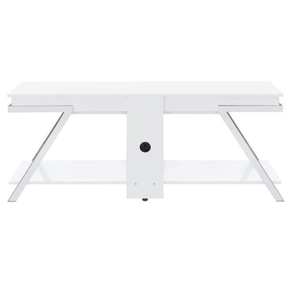 Marcia - 1-Drawer Wood TV Stand - White High Gloss