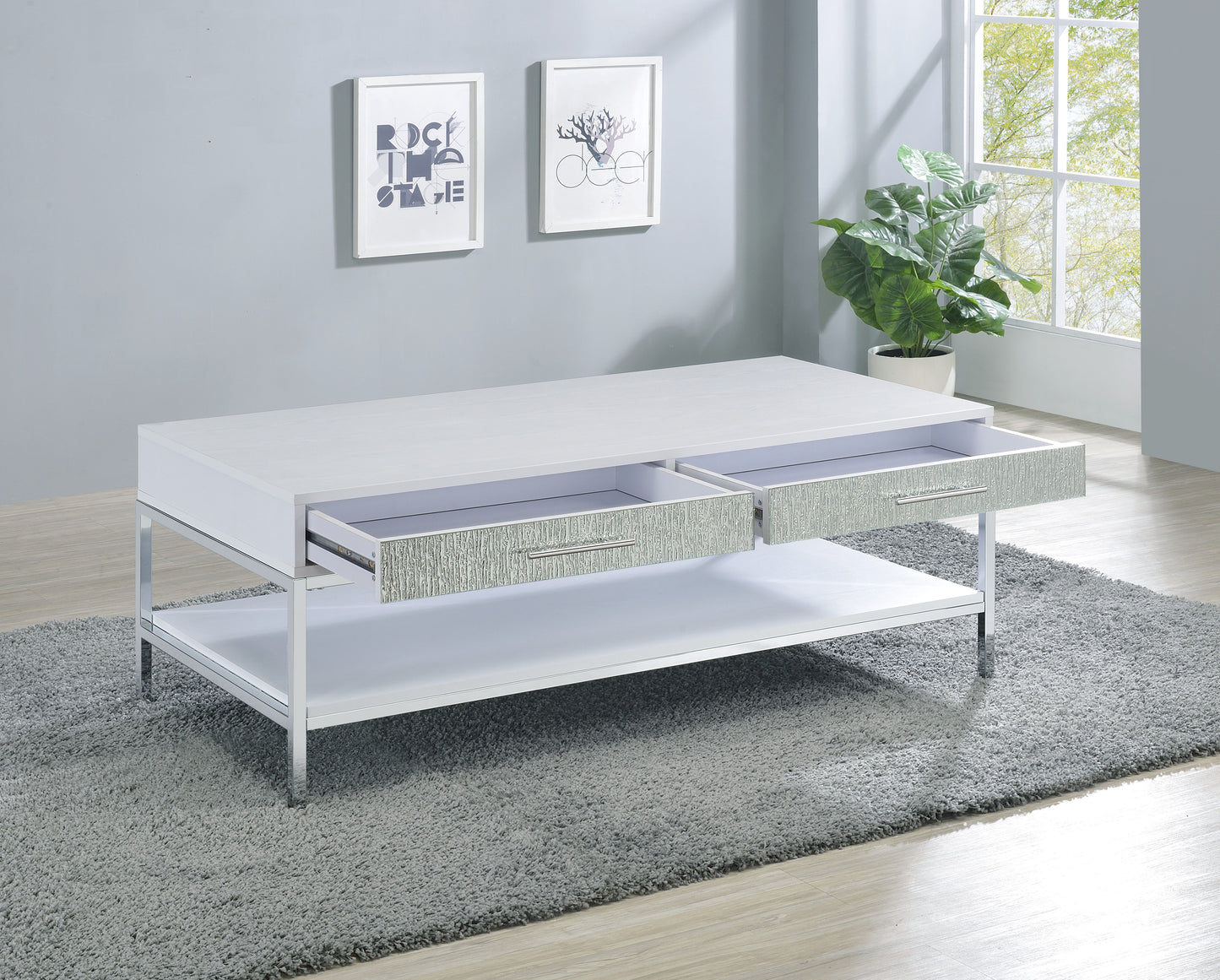 Mirage - 3 Piece Table Set (Cocktail & 2 End Tables) - White